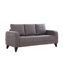DANUBE HOME London 3 Seater Fabric Sofa | Modern Design Three Seat Sofas | Comfortable Living Room Furniture L193.5xW93.5xH95cm - Ash Grey