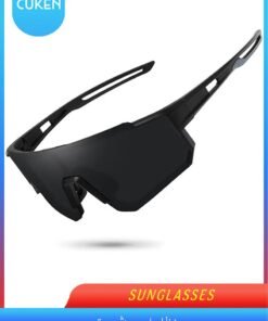 Cuken Outdoor Sports UV Protection Half Frame Sunglasses, UV400 Polarized Cycling Safety Sports Sunglasses Fishing Sunglasses, Windproof Goggles for Baseball Golf (Black)