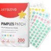 Jaysuing 200 Pcs Pimple Patches, Hydrocolloid Acne Patches for Face, Colorful Star Pimple Spot Sticker with Hyaluronic Acid, Tea Tree Oil & Centella Oil for Covering Zits and Blemishes
