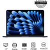 Apple New 2025 MacBook Air MW123 13-Inch Display, Apple M4 Chip 10-Core CPU 8-Core GPU Processor/16GB RAM/256GB SSD/macOS(International Version) English Midnight