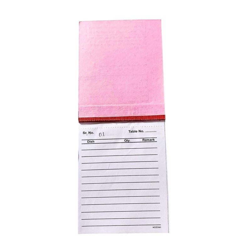 NOZOMI Printed KOT Book for Restaurants | Order Taking Book 100+100 Sheets | Pack of 10 | 4 x 5 inch Approx | Hotel Kitchen Order Ticket Pad | Café Billing Register | Office Writing & Note Book