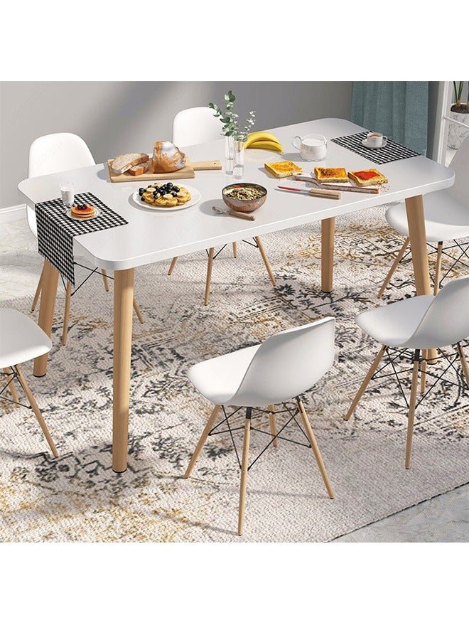 Modern Casual Square Dining Table, Dining Room Kitchen Table, White Solid Wood Dining Table, Multi-Functional Solid Wood Desk, Coffee Table, Office Desk, Applicable for Kitchen Dining Room & Living Room(A table)