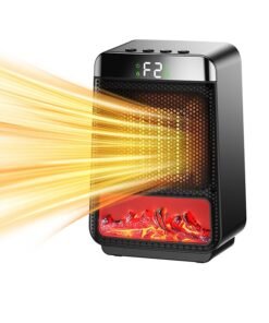 Joshberg Portable Space Heater,Small Electric 3D Flame Heaters,PTC Fast Heating Ceramic Room Fan Heater,Safety Protection for Bedroom,Office and Camping Use