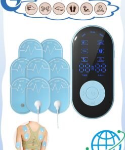 MAANGE EMS Massage Muscle Stimulators with 18 Massage Modes & 30 Levels, Rechargeable Dual Channel Massager for Sciatica Back Pain Relief with 8 TENS Machine Pads, for Full Body Pain Relief (Blue)