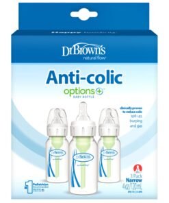 Dr. Brown’s Pack Of 3 Baby Anti-Colic PP Narrow Options+ Feeding Bottle, 120 ML, 0 Months +