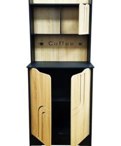 Alternative view of TPGP Coffee Corner || Coffee Table || Coffee Bar for living room, Kitchen, dining room and Office, Coffee machine stand with cabinet storage Size 58x27x150 cm (Made Of Foam plastic) (Black And Wooden)