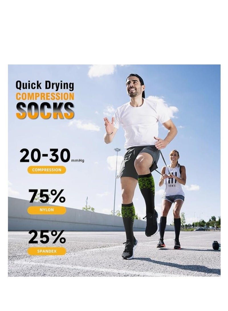 OASIS-TH 6 Pairs Compression Socks For Women Men Circulation Compression Socks 20-30 mmhg Best For Running Travel Reduce Calf Pain Faster Recovery Size L/XL - Image 2