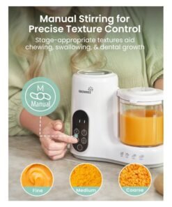 GROWNSY Baby Food Maker with Steam Basket, One Step Baby Food Processor Steamer Puree Blender Grinder Mills Machine, Auto Cooking Grinding and Sterili-zing for Healthy Homemade Baby Food, BPA-Free - Image 3