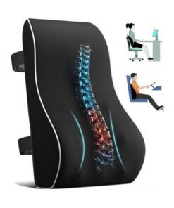 AREXA Ergonomic Lumbar Support Cushion, Memory Foam Back Support for Car Seat Office Chair Gaming Chair, Backrest with Skin-friendly Cover & Dual Adjustable Straps