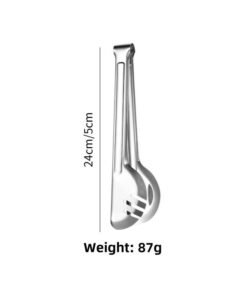 1010 Stainless Steel Western Restaurant Public Suit Service Spoon Fork Leaking Cake Shovel Salad Spoon Hotel Supplies-Color:Semicircle Clip Silver
