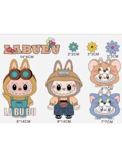 LABUBU Pop Mart Labubu Waterproof Cartoon Electric Vehicle Sticker, Reflective Scratch-Resistant Car Body Decal, Automotive Decorative Sticker, 21×30 cm