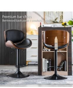 Cool Baby COOLBABY Bar chairs Lift leather bar chairs Light luxury home front desk high chairs Adjustable swivel seats High stools Low back kitchen island, dining room 1PC (Black)