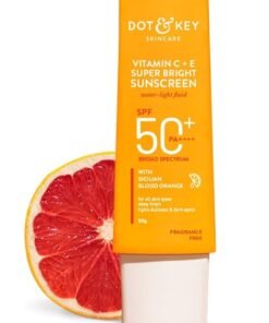Dot & Key Sunscreen SPF 50 PA+++ with Vitamin C + E for Even Toned & Glowing Skin No White Cast WaterLight I UVA/B & Blue Light Protection I Better Vitamin D absorption I for Women & Men 50gm