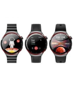 Haino Teko RW-32 Watch 4 Pro SpaceX Curved Glass Smartwatch – 3 Pairs Straps, Fitness Tracker, Heart Rate & Sports Mode, Waterproof, Compatible with Android & iOS – Black