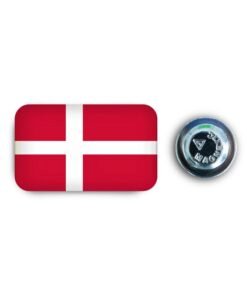 971MEDIA Denmark Flag - Metal Badge Epoxy Coated with Magnetic Pin that Doesn't Tear Clothes