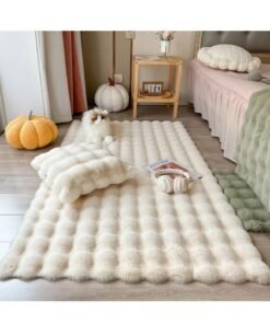 XiuWoo 90*150cm Ultra Soft Fluffy Rug Beige Faux Sheepskin Fur Area Rug Shaggy Couch Cover Seat Cushion Furry Carpet Beside Rugs for Bedroom Floor Sofa Living Room Runner, Beige