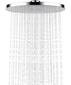 Jomoo Rain Fixed Shower Head, Round-Shaped Adjustable Angle High Pressure Showers with Swivel Brass Ball Joint, Self-Cleaning Nozzles Anti-Clog Anti-Leak, Detachable Chrome Design, 9 inch Shower Head