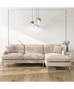 DIVINE FURNITURE 3 Seater Velvet Sectional Sofa