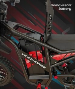 Wind Horse Y1 Electric Dirt Bike 3000W, 95KM/H Speed, 60V 35Ah Removable Battery, 70KM Range, Carbon Alloy Frame, 19x3 Inches Off-Road Tires, Dual Suspension - Image 4