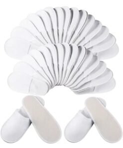 CHU DAI 40 Pairs Disposable Spa Slippers for Guest Non Slip House Hotel Closed Toe Indoor Slipper for Men Women Home Wedding Travel