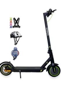 Winner High-Speed Foldable Electric Scooter 350W Brushless Motor Turn Signals Free Helmet, Lock & Vest Black
