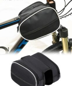 Motim Bike Frame Storage Bag, Bike Triangle Bag Bicycle Bag with Two Side Pockets, Under Seat Tool Accessories Pouch for MTB Road Cycling Accessories