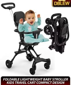 DBLEW Lightweight Compact Baby Airport Travel Stroller with Adjustable Handles and Backrest One Hand Foldable Easy Overhead Airplane Or Car Trunk Storage Shopping Walking Pocket Stroller Cart For Toddler