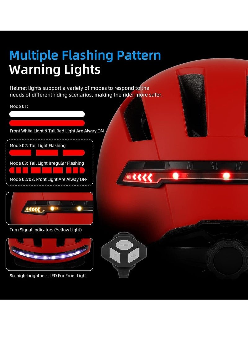 ULIP Smart Bicycle Helmet With Front Rear Led Light Detachable Visor And Lining For Adults Men Women Bike Skateboard Cycling Roller Scooter Commute - Image 2