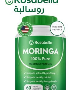Rosabella Moringa Powder Capsules - Pure Nutrient-Rich Moringa Powder - A Natural Green Antioxidant Superfood - Supports Energy, Skin Health, Gut Health+ - w/Essential Vitamins & Amino Acids A1