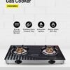 KRYPTON Gas Cooker- Stainless Steel Frame and Tray, Double Burner Gas Stove with Low Gas Consumption and Improved Gas Flow for Efficient Heating, Auto Ignition System, LPG Gas Stove, KNGC6002N Multicolour