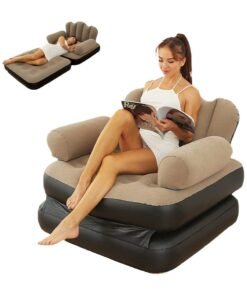 DubaiGallery 5 in 1 Double Layer Inflatable Sofa Bed with Armrest, Foldable Armchair, Inflatable Bed Changing Table, Lazy Sofa For Adults Outdoor