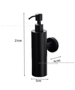 Bluejw 304 Stainless Steel Soap Dispenser Wall Hanging Hotel Shampoo Body Soap Liquid Box Black Press Soap Liquid Bottle