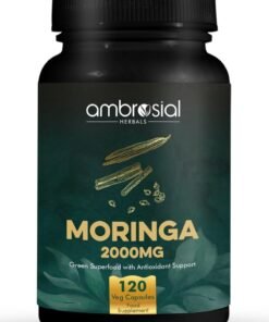 Ambrosial Premium Organic Moringa Capsules 2000MG - High Strength Antioxidant Superfood Supplement for Energy and Wellness - 120 Veg Capsules