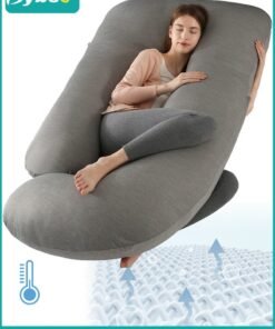 Bybeo Pregnancy Pillow with Cooling Cover, Maternity Pillows for Sleeping, U-Shaped Body Support for Back, Hips, Legs, Belly,a Must Have for Pregnant Women