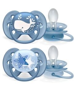 Alternative view of Philips Avent Pack Of 2 Ultra Soft Dummy, Bpa Free Pacifier For Babies From 6 To 18 Months , Whale, Star (Model Scf223, 03)