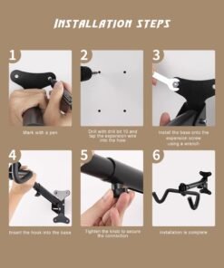 HomarKet Adjustable Bicycle Wall Mount Hook MTB Road Bike Rack Wall Hanger Hooks Holder for Garage Indoor Bike Storage Repair Stand - Image 5