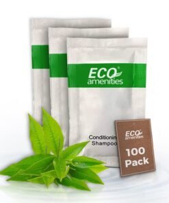 ECO Amenities ECO Sachet Individually Wrapped Travel Toiletries Bulk Mini Hotel Shampoo and Conditioner 2in1 10ml 100 pk