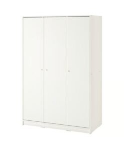 Wardrobe with 3 doors, white, 117x176 cm