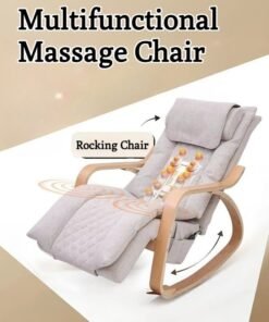 XiuWoo Multifunctional Rocking Massage Chair and Recliner,Solid wood massage rocking chair,Shiatsu,Hips Vibration and Rolling Massage for Body Relaxation with Detachable headrest cape Adjustable Footrest