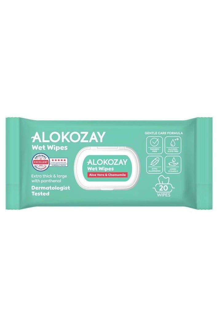 Alokozay Baby Wet Wipes Aloe-Vera And Camomile 12 x 40 Wipes