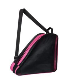 Roller Skate Bag Breathable Ice Skate Bags with Adjustable Shoulder Strap Oxford Cloth Skating Shoes Storage Bag for Women Men Kid and Adults Roller Skate Accessories (Pink)