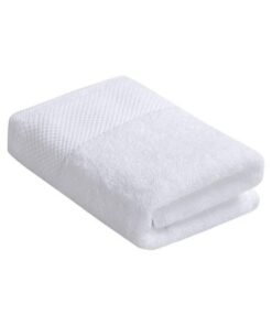 MahMir Luxury White Bath Towels Large - Circlet Egyptian Cotton | Highly Absorbent Hotel spa Collection Bathroom Towel  70*140cm White, (Pack of 1 Towel)