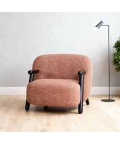 DANUBE HOME Fadia 1 Seater Fabric Sofa  | Armchair  | Modern Design Single Seater Accent Chair | Comfortable Living Room Furniture L91xW90xH71cm - Orange