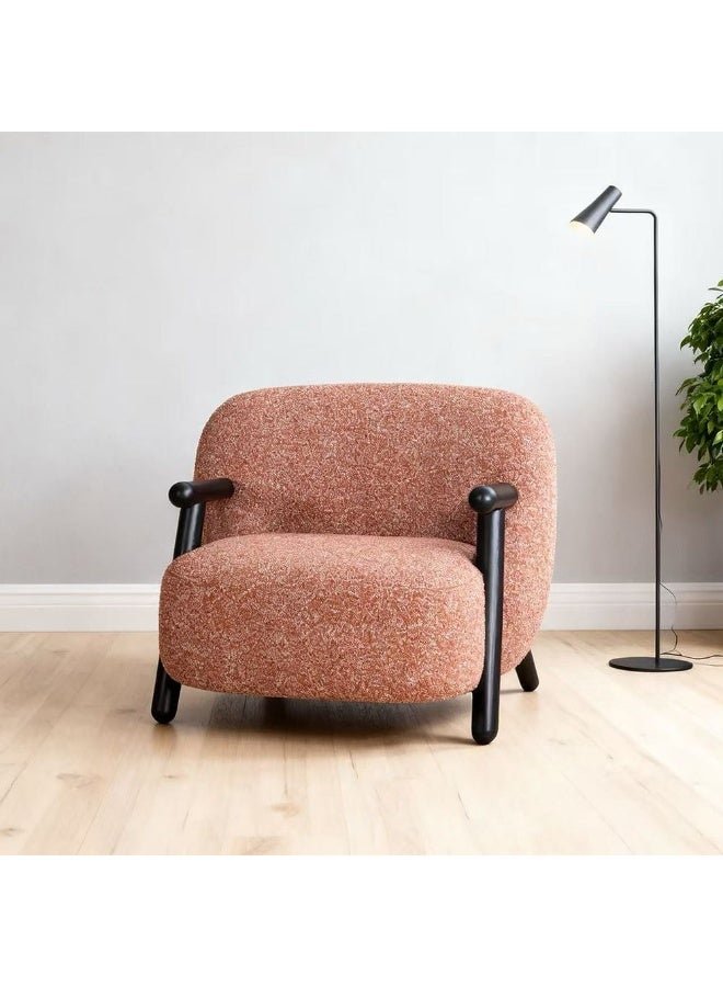 DANUBE HOME Fadia 1 Seater Fabric Sofa | Armchair | Modern Design Single Seater Accent Chair | Comfortable Living Room Furniture L91xW90xH71cm - Orange