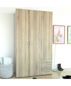 AVON Furniture Factory Mdf Wood Customized Modern 3 Door Clothes Wardrobe With 3 Drawers