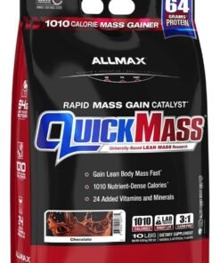 AllMax Nutrition ALLMAX QUICKMASS, Chocolate - 10 lb - Rapid Mass Gain Catalyst - Up to 64 Grams of Protein Per Serving - 3:1 Carb to Protein Ratio - Zero Trans Fat - Up to 70 Servings