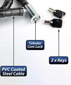Toshionics Heavy-Duty 22mm Armoured Bike Chain Lock 1000mm T113259 | High-Security Tubular Cam Lock with 2 Keys | Steel Cable Anti-Theft Chain with PVC Smoke Cover | Bicycle, Motorbike, E-Bike, Scooter & Gate Lock - Image 4