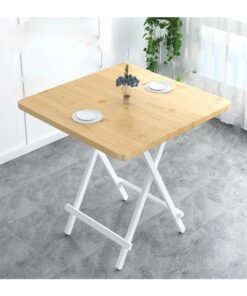 ATM Compact Folding Dining Table with Wooden Top and Metal Frame – 60x60x55 Cm