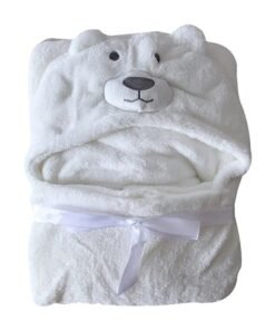 QiaoKai 3D Polar Bear Soft Baby Comfortable Hooded Blanket, Lightweight, and Foldable