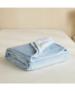 Home Box Kids Twin Micro Flannel Blanket - Light Blue